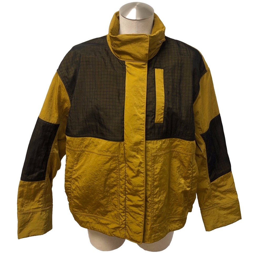 Lululemon Water-Repellent Mesh Jacket Gold Spice Black Womens 8 Lightweight